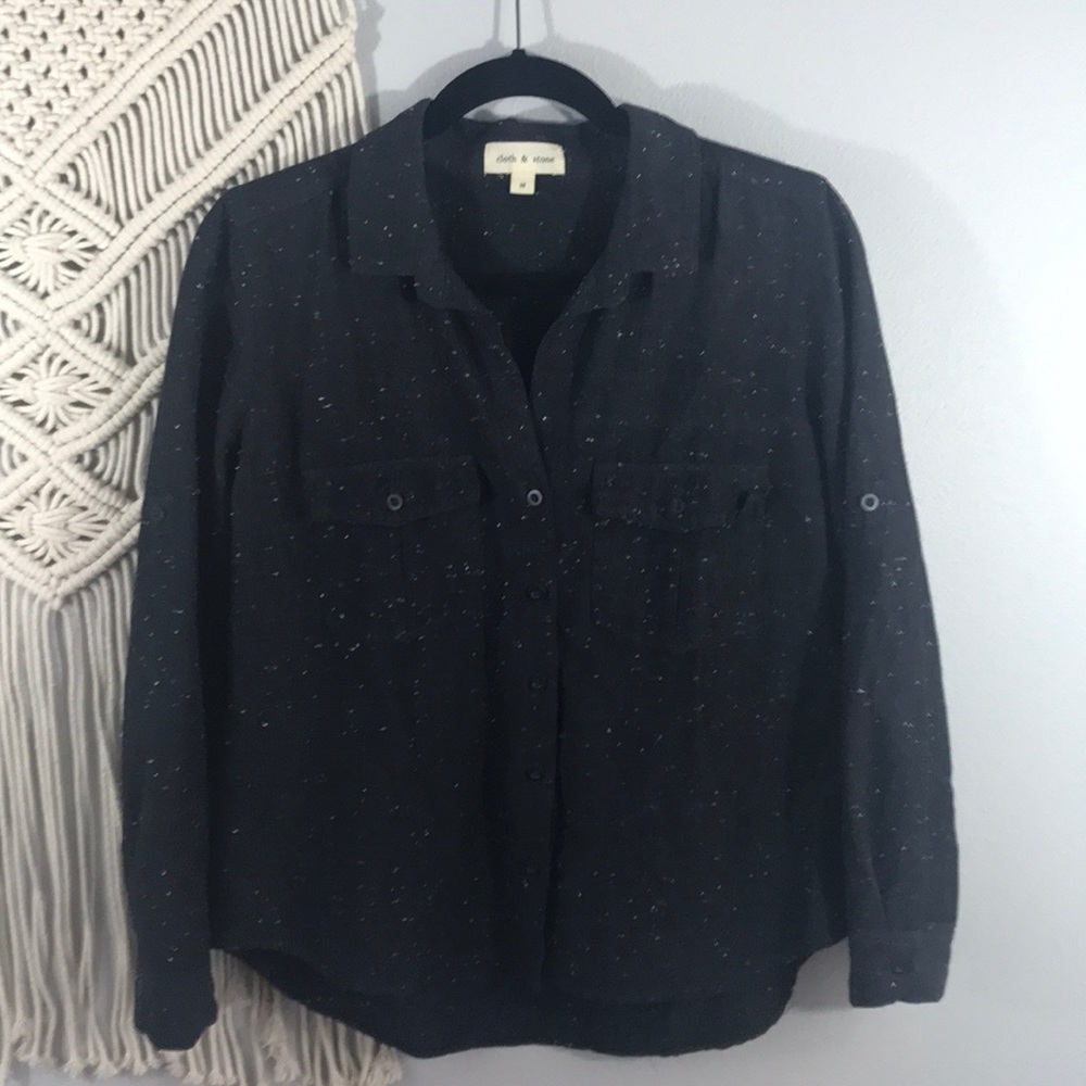 Cloth & Stone Speckled Button Down Medium